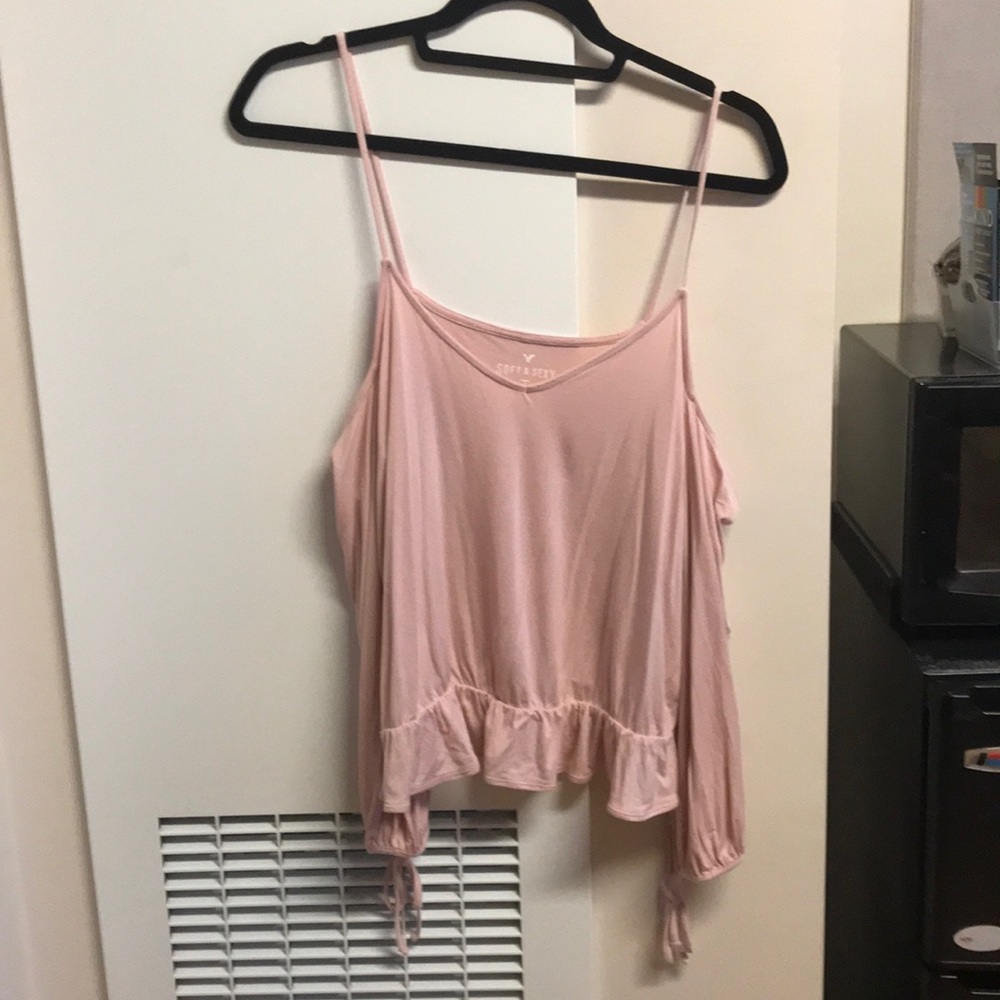 Long sleeve shoulder cut out top